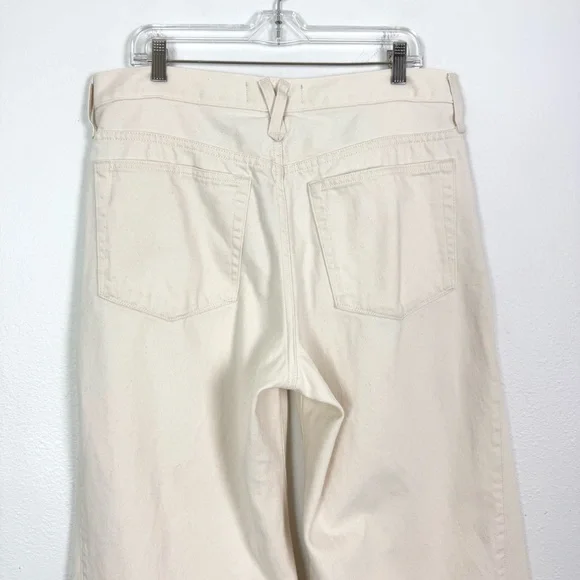 J. Crew Point Sur Seamed Puddle Jean Ecru Barrel Wide Leg Relaxed Fit Size 30 - Picture 9 of 12